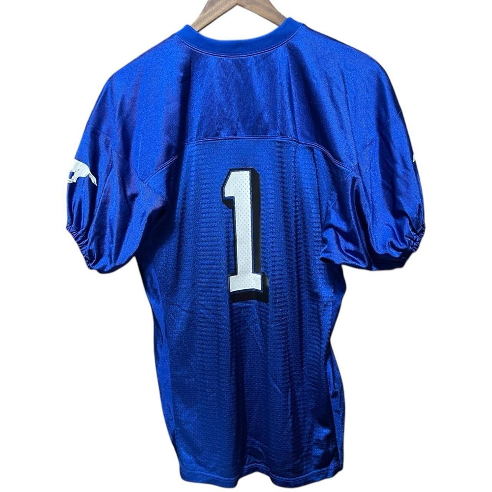vintage 2000s Russell athletic Kailua Mustangs # 1 blue sports football jersey - Picture 5 of 5